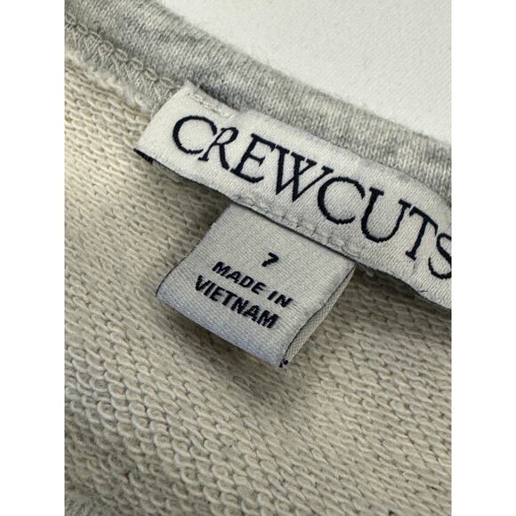 Crewcuts x J.Crew Girls Lady Jacket Sweatshirt Dress 7 Dusk Grey Button Front - Picture 4 of 10
